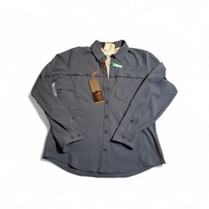 Orvis Navy Textured Shirt